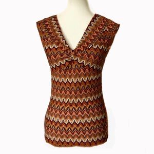 INC Sleeveless Fitted Knotted V-Neck Top Medium